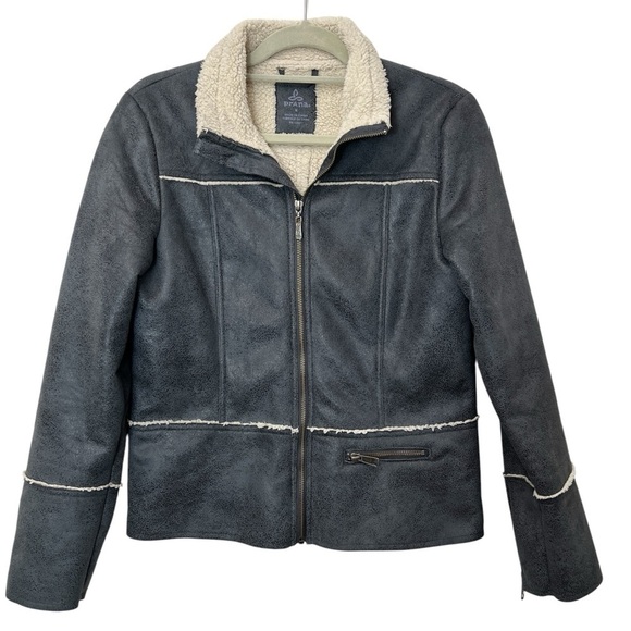 Prana Gray Esme Sherpa Zip Jacket Women Size Medium - Picture 3 of 10